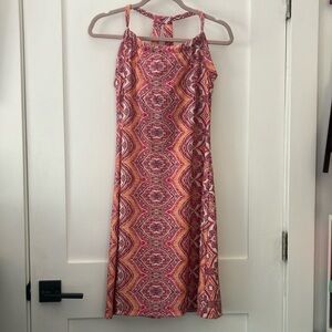 Breathe yoga wear Pink and White Halter Sundress for Resort Wear